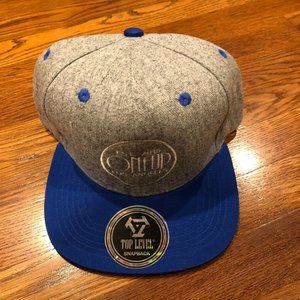 Top Level Snapback Gray and Blue OSFM Adjustible Hat " ONEUP Los Angeles "